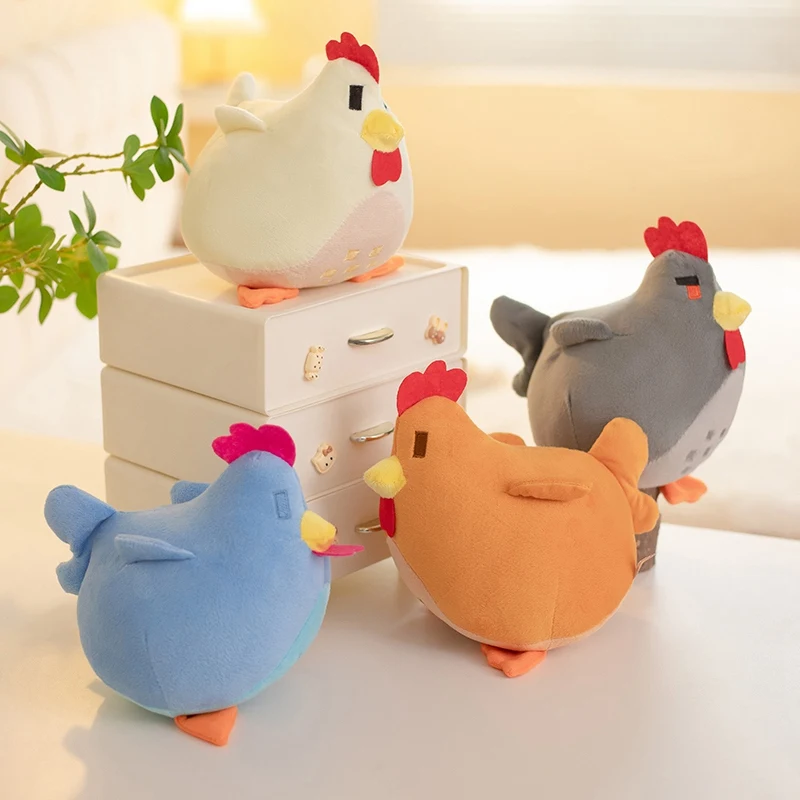 20cm Cute Multicolored Chicken Pillow Plush Soft Stuffed Chick Animal Toys Cartoon Children Birthday Gifts Christmas Gifts