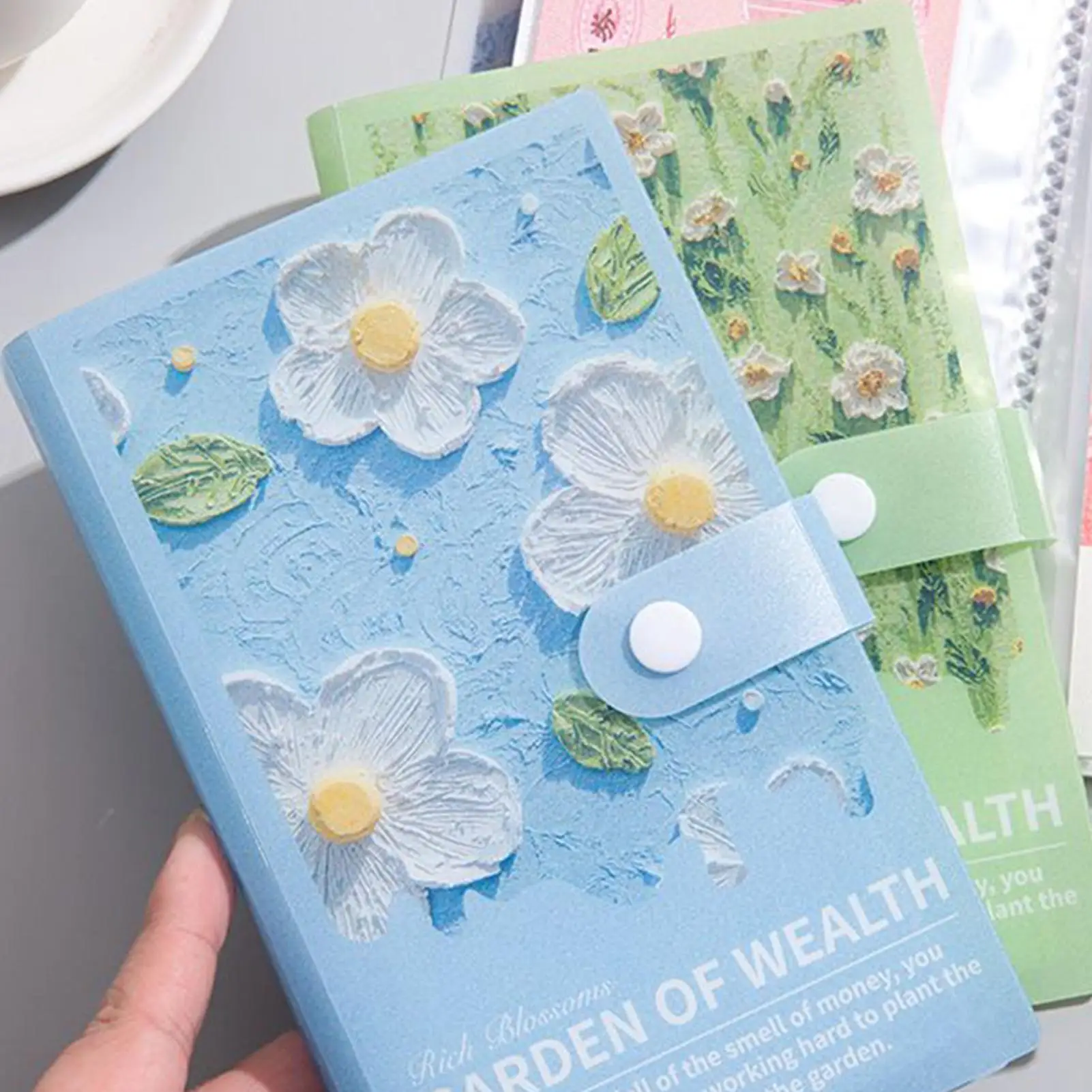 

Money Saving Binder 100 Envelopes Money Saving Challenge 3D Oil Painting Cash Planner Organizer Wallet Notebook Storage