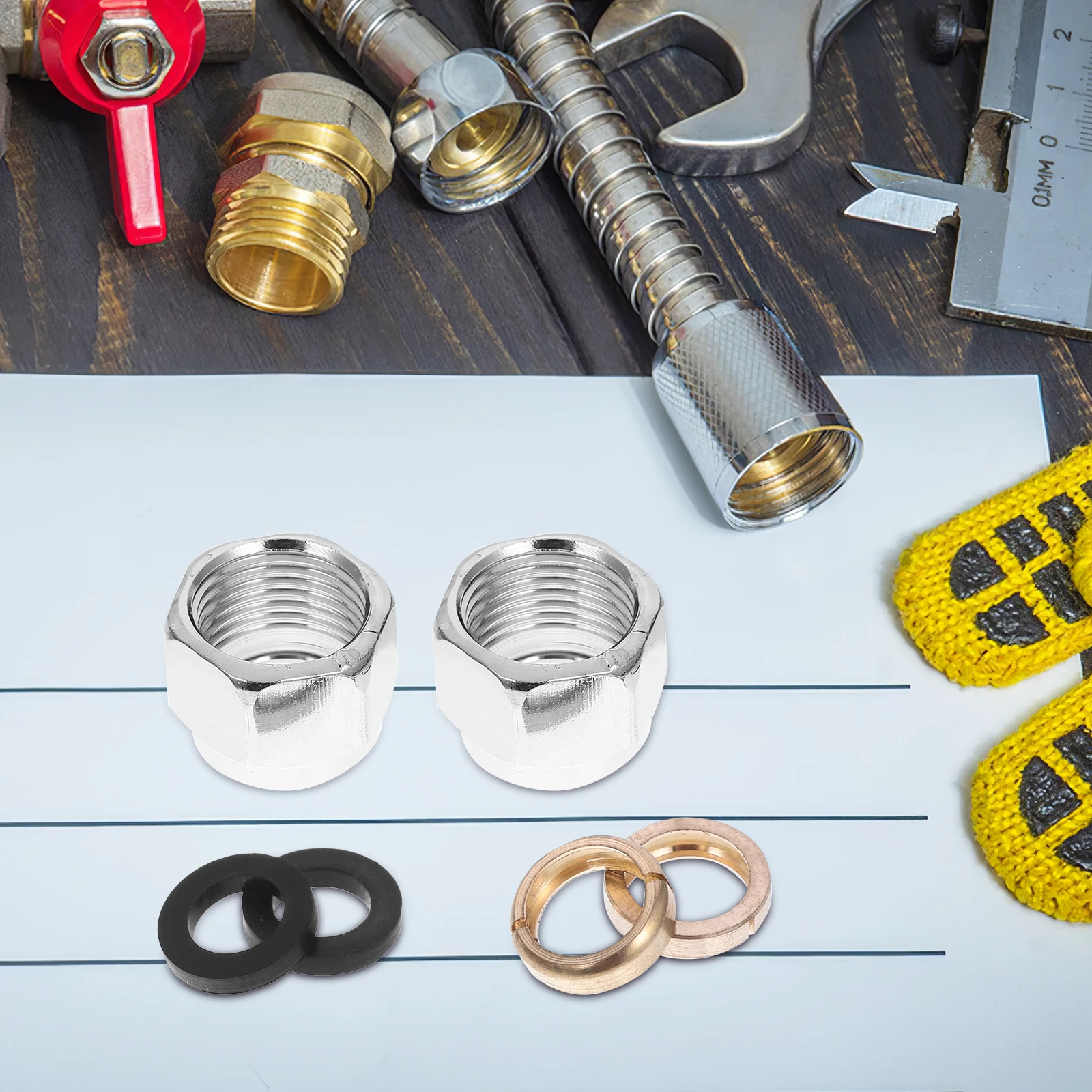 

10pcs Stainless Steel Gas Pipe Nut Thickened Leak Proof Washer Secure Connection High Pressure Vibration Resistant for Stove