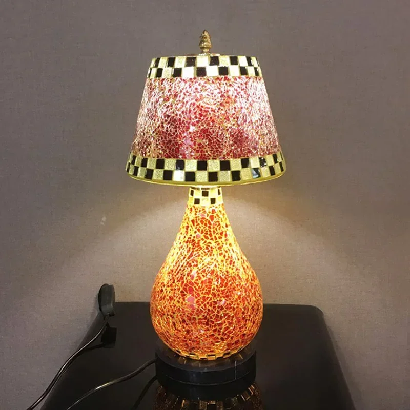 Southeast Asian Red Wedding Bedside Table Lamp Coffee Music Bar Table Bohemian Hotel B & B Inn