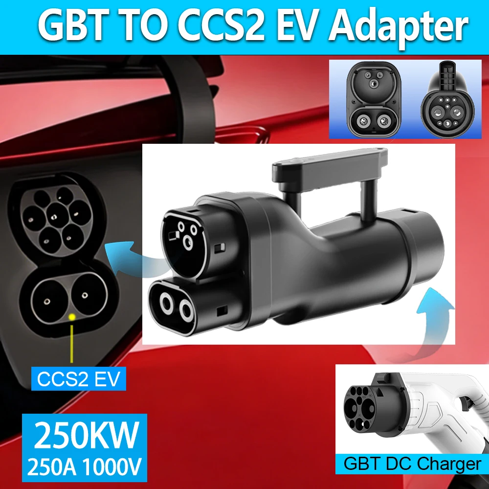 

Unirise GBT to CCS2 EV Adapter 250KW for ccs2 port higher power charging Converter GB/T DC Chargers to CCS2 Car For BYD MG zeekr