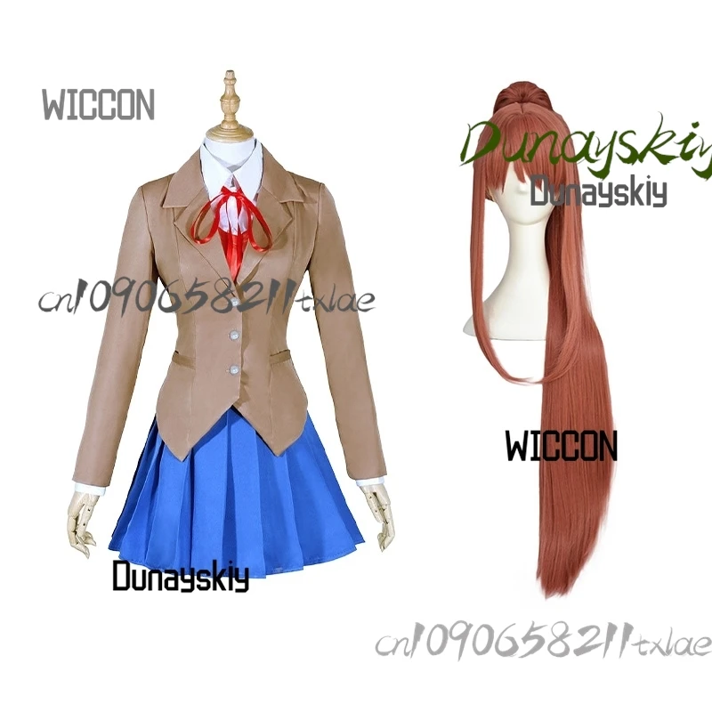 Yandere Dokii Cyberpunk MiSide Monika Sone Miyuki أزياء تنكرية ملحقات شعر مستعار JK زي مدرسي جيراي كي أزياء الهالوين التأثيرية