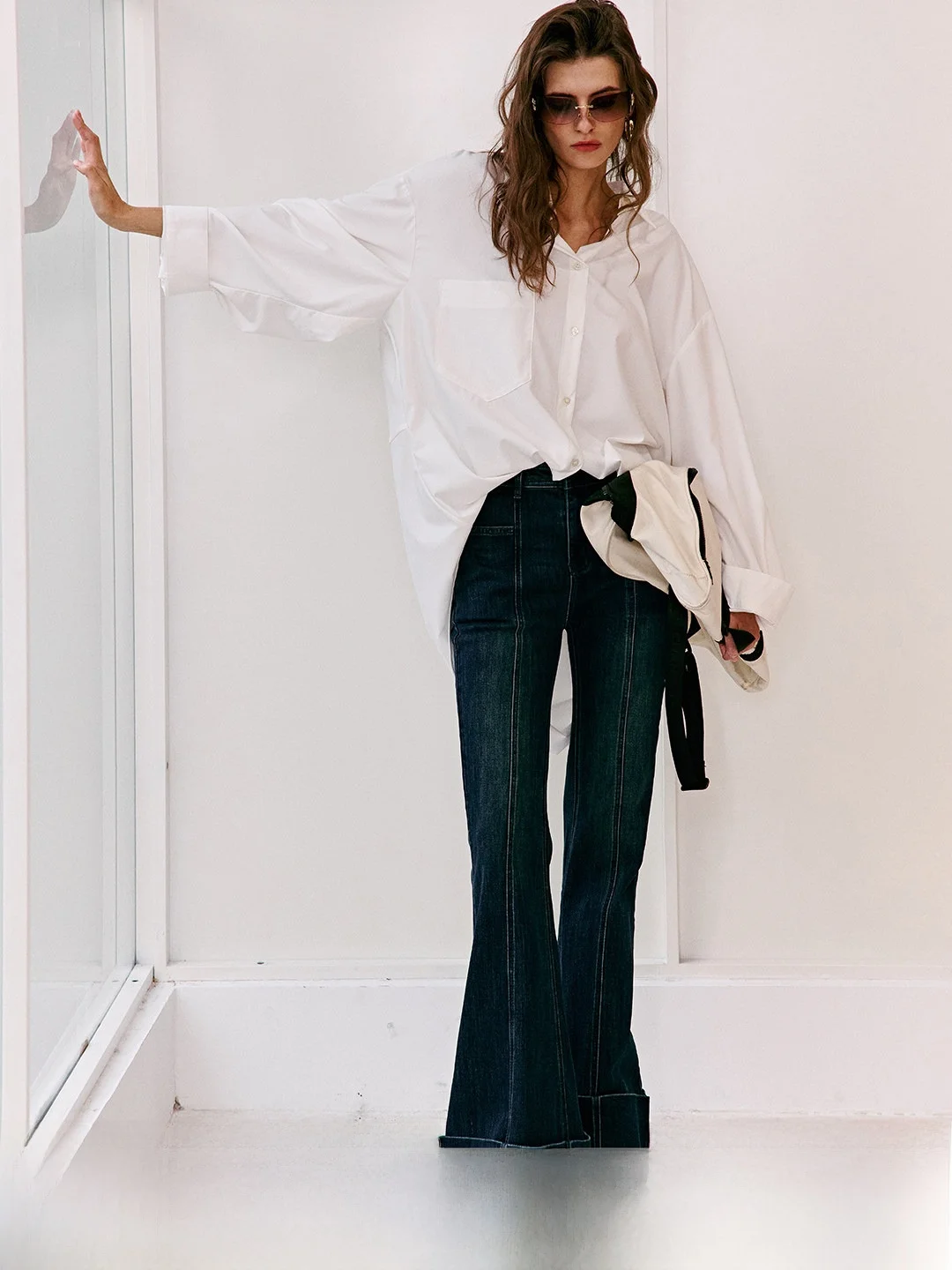 

Женский кардиган Luna7xi свободного кроя, белый, модный матовый дизайн, дышащий полиэстер, длинный рукав