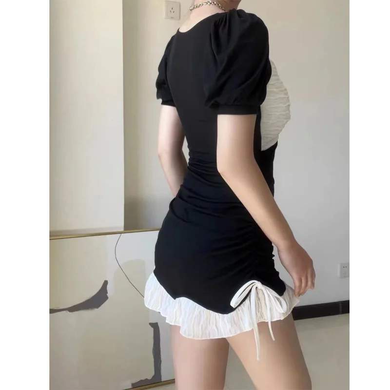 2023 New Summer Fashion Premium V-neck High Waist Tight Fit Slim Fragrant Hot Spring Resort Beach Style One Piece Skirt Swimwear