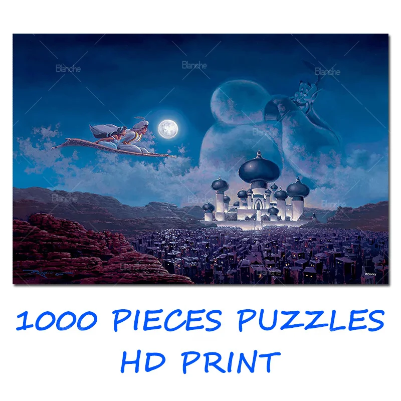 

Disney Aladdin Night Castle Flying Carpet 1000PCS Puzzles Paper Jigsaw Puzzle Game Picture For Girl Kid Teen Like Friends Gift