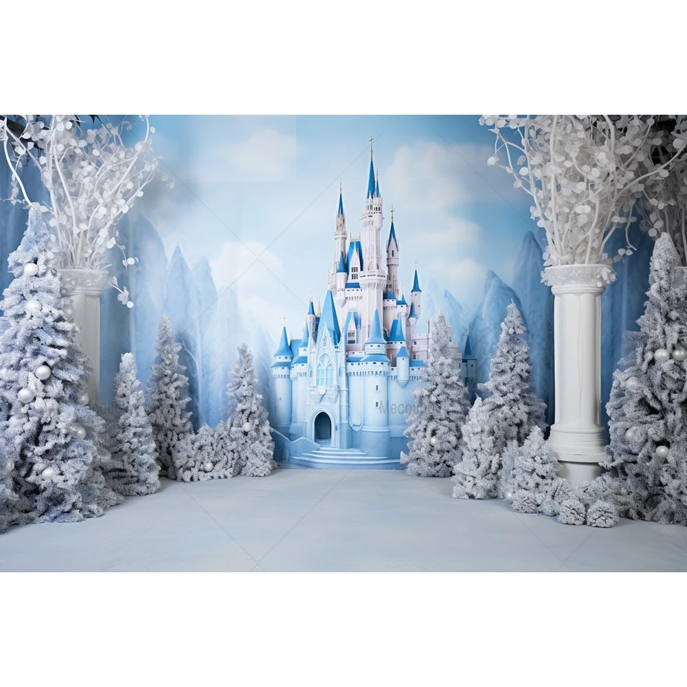 Winter Castle Backdrop Ice Forzen World Winter Wonderland Party Decorations Supplies Snow Happy Birthday Photography Background