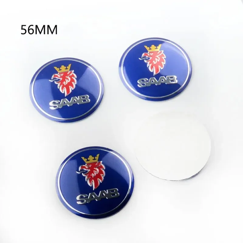 4pcs x 56mm Aluminium Car Wheel Center Caps Rims Hub Sticker Emblem Badge Decals For SAAB 9 3 9 5 9-3 9-5 Accessories