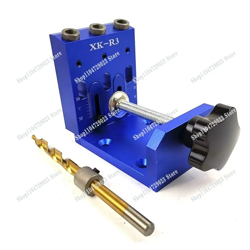 DIY Drilling Guide with Three 9.5mm Holes Aluminum Portable Slant Bag Hole Screw Clamp