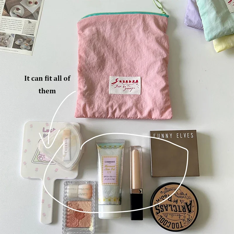 Macaron Contrasterende Kleur Make-Up Tas, Eenvoudige En Modieuze, Multifunctionele Opbergtas, Draagbare Opslag En Nul Portemonnee