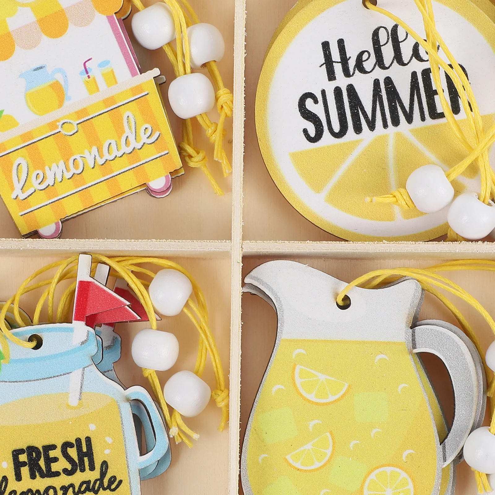 

12Pcs Summer Lemon Hanging Wooden Cutouts Wall Decor Home Coffee Shop Garden Patio Decoration Hanging Cutouts Wood Pieces