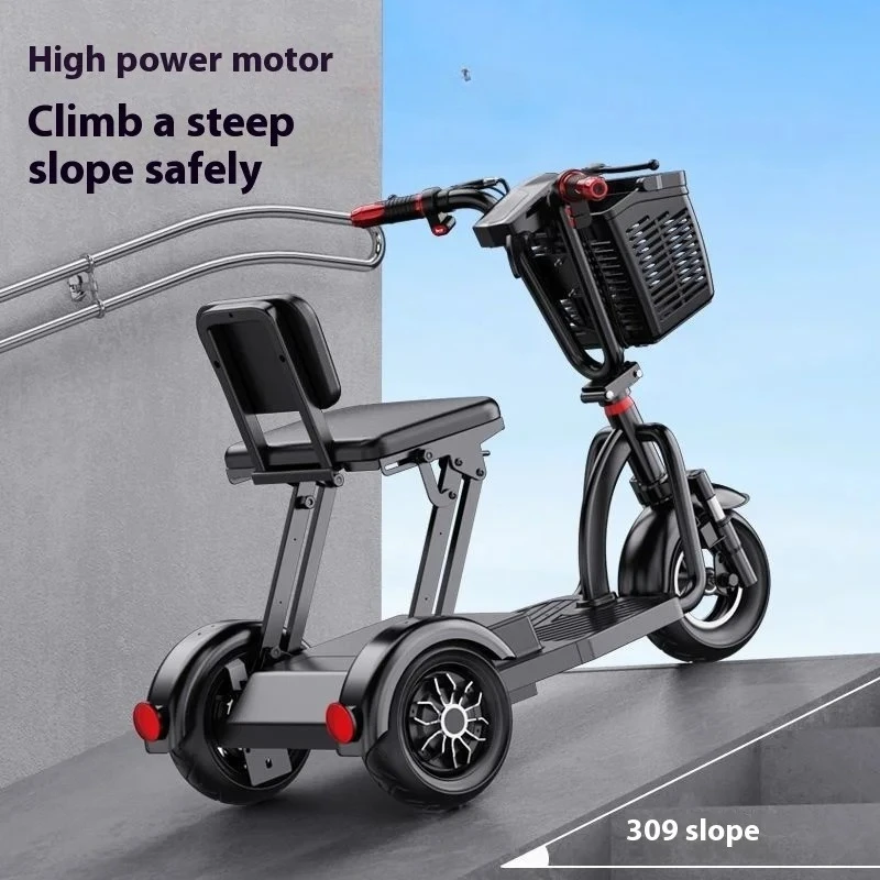 Fully Foldable Electric Tricycle for Household Use Elderly Scooter Adult Pick-Up and Child Cycling
