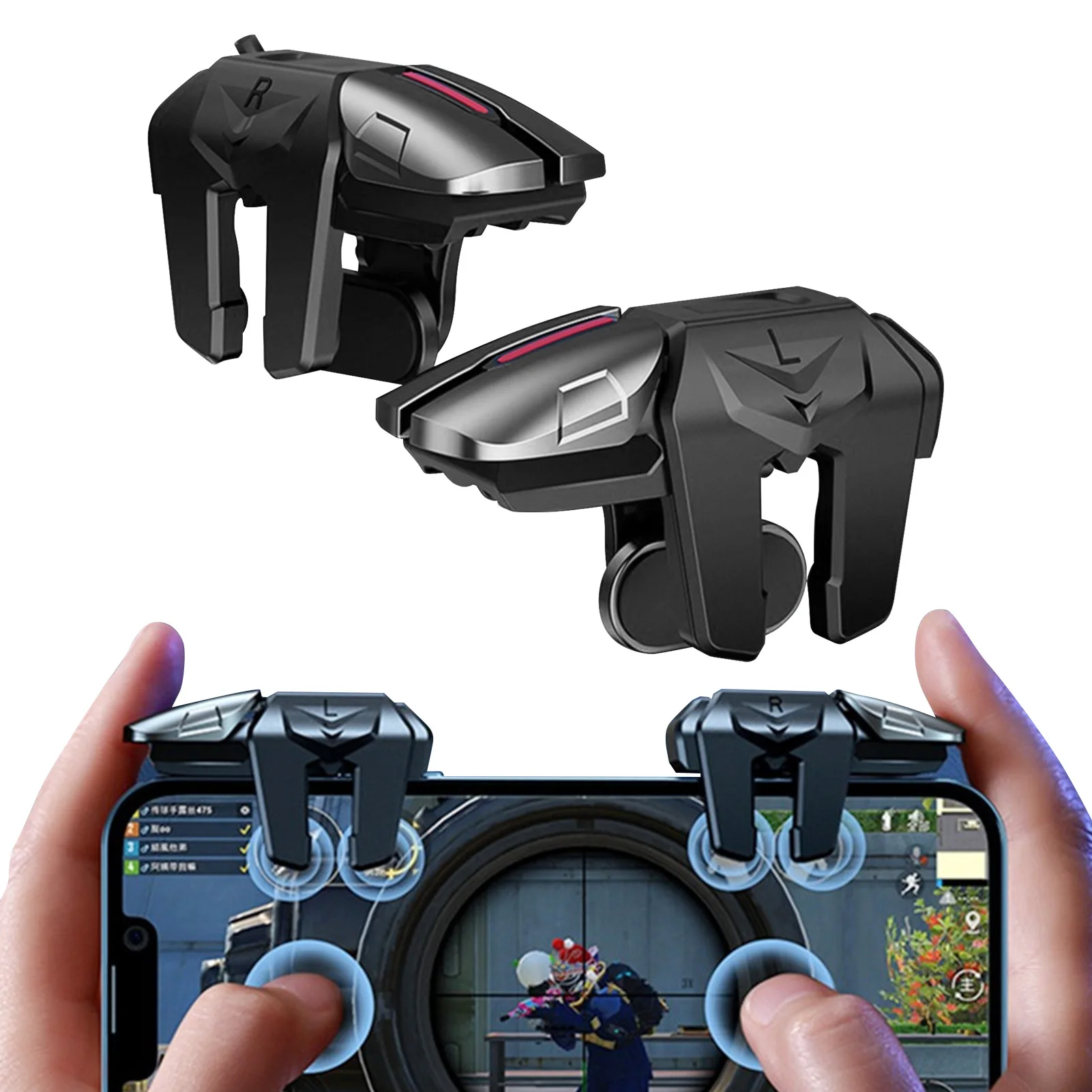 Mobile Gaming Triggers Ergonomic Gaming Trigger Phone Game Controller Plug And Play Avoid Complicated Operation Mobile Gaming