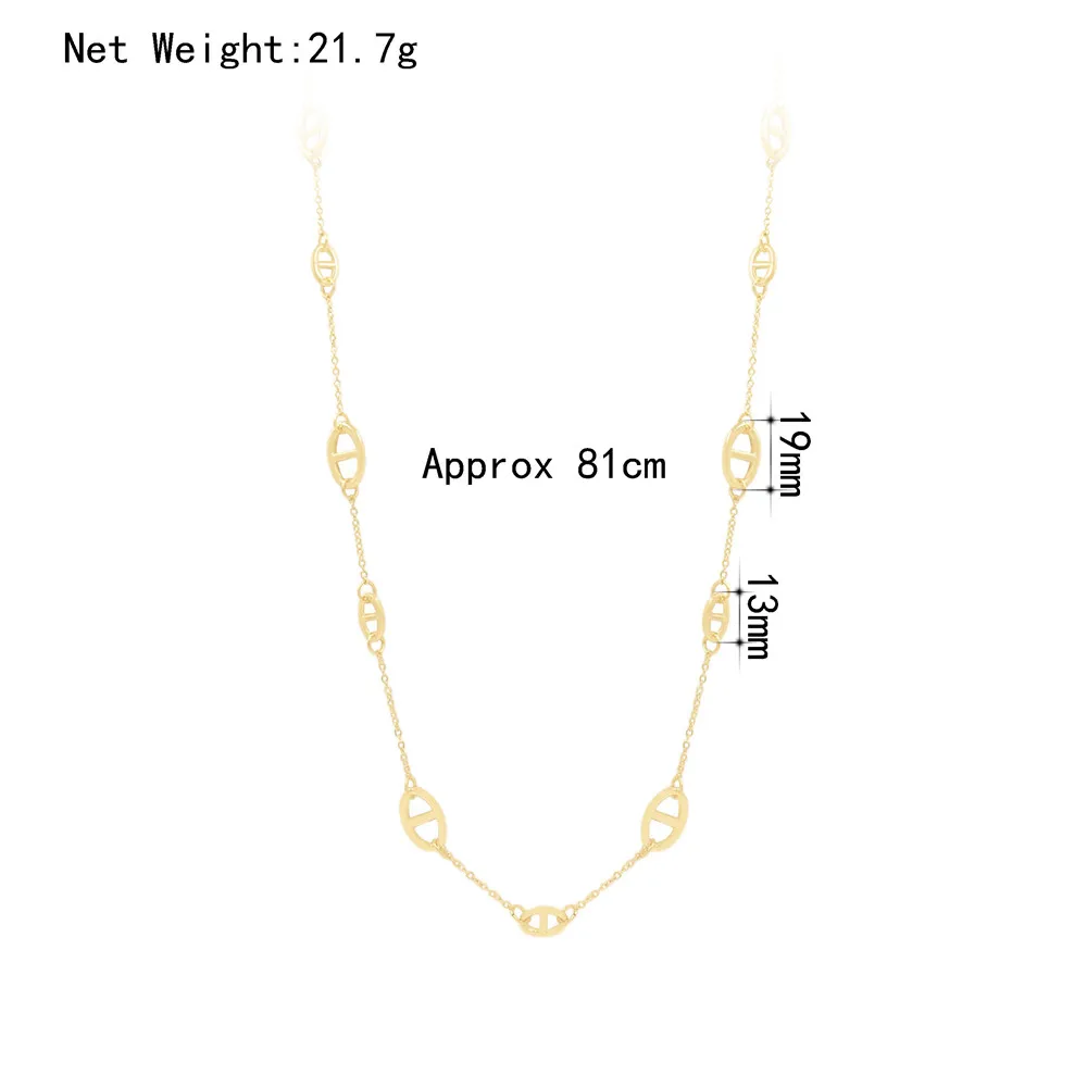 High Quality  Sweater Necklace Gold Color Long Chain Fashion Necklace for Women Party Jewelry
