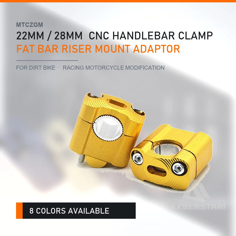 22MM 28MM CNC Handlebar Clamp Accessories Fat Bar Risers Mount Adaptor for Dirt Bike Racing Motorcycle Modification