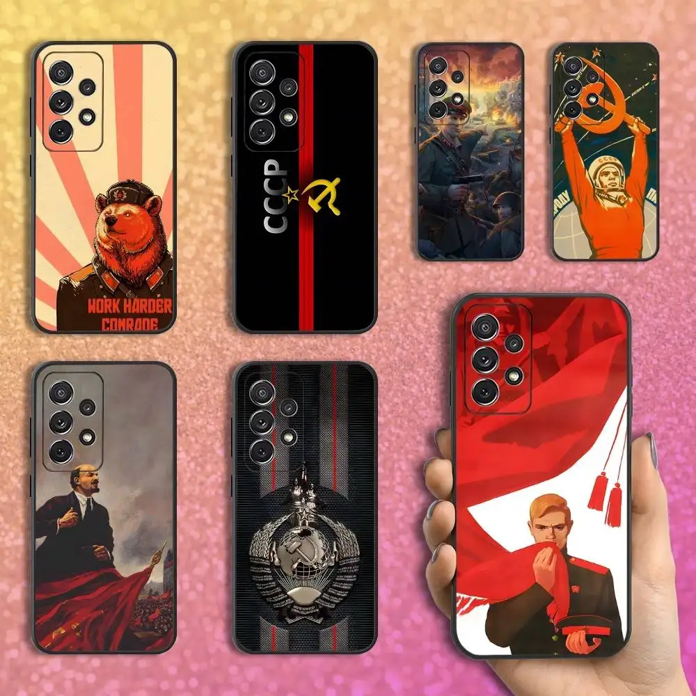 

Banner Art Russian USSR Phone Case For Samsung S25,S24,S23,S22,S21,S20,S10,Ultra,Plus,Lite,FE,Soft Silicone Black Cover