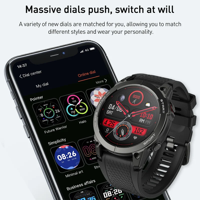 Built-in GPS Smart Watch 1.43-inch HD AMOLED Display Hi-Fi Bluetooth Phone Calls Sports Weather Smartwatch for Men Women