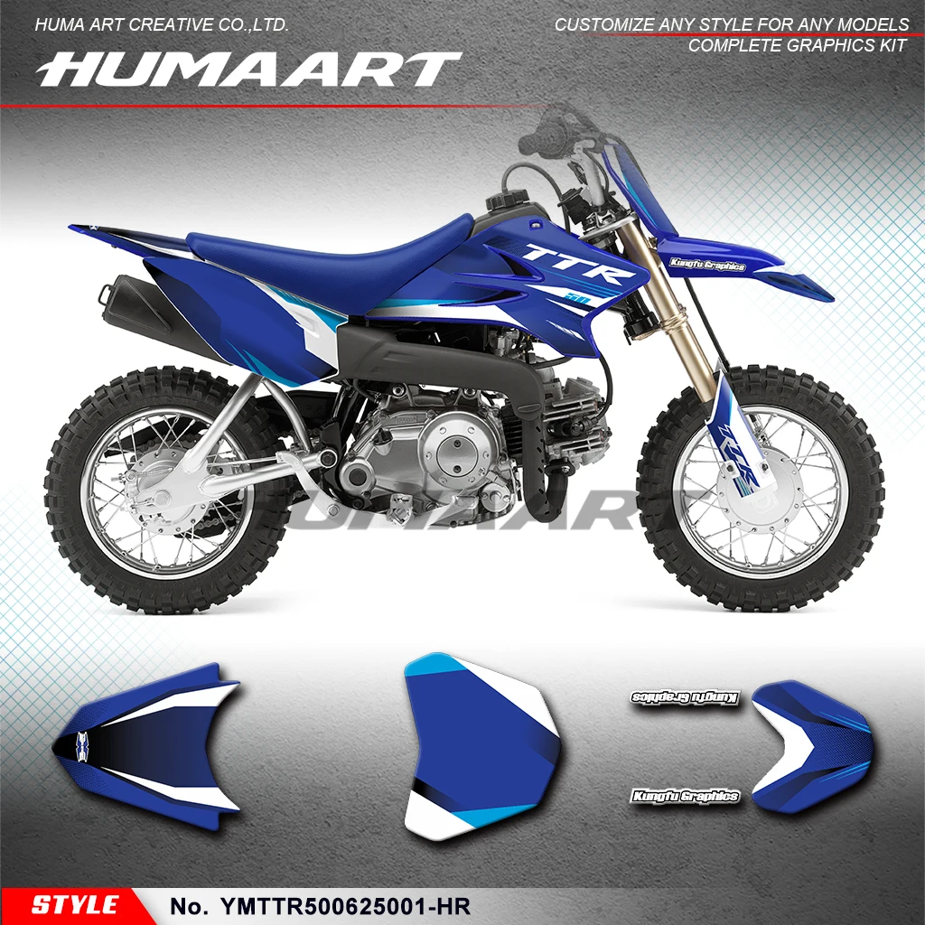 

HUMAART Custom Graphics Kit Wrap Design for YAMAHA TT-R50E TTR50 TT-R 50 2006-2026, Accessories, YMTTR500625001-HR