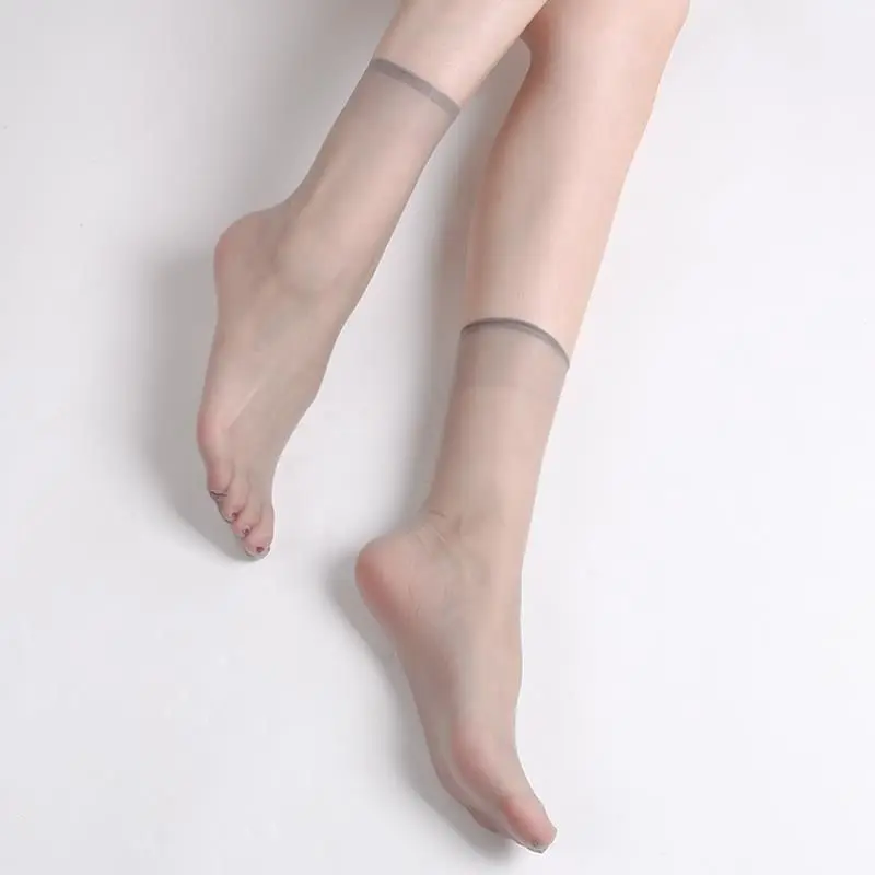ultra-thin-summer-silk-stockings-women's-short-transparent-medium-calf-toe-open-socks-510-pairs-shoe-beidpoint-outdoor-sport