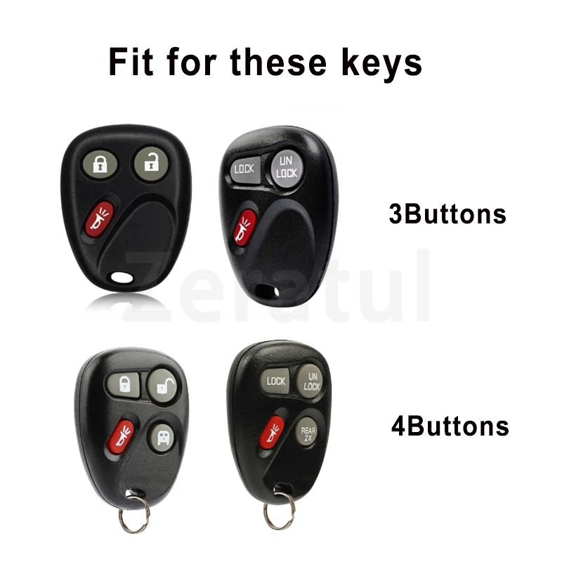 For Chevrolet S10 Silverado Suburban Tahoe for GMC Sierra Sonoma Yukon 3/4 Buttons TPU Car Key Cover Case Auto Rempte Shell Fob