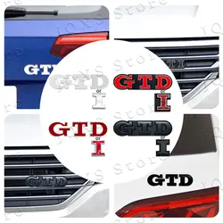 3D Metal Car Emblem GTI GTD Logo Front Grille Sticker Decor For Volkswagen Polo Golf 5 6 7 Mk6 Mk7 Passat Car Rear Trunk Badge