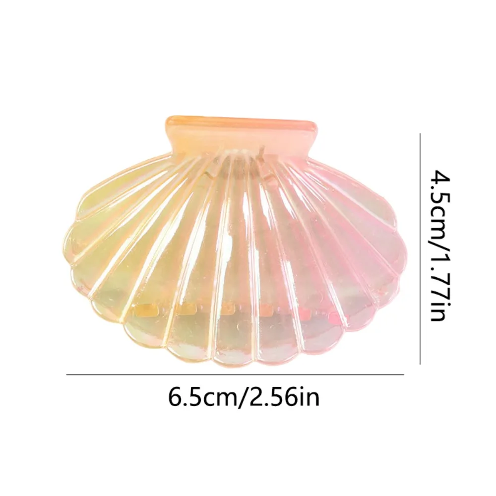Moda vintage concha garra de cabelo antiderrapante gradiente cor concha grampo de cabelo elegante retro beira-mar praia caranguejo clipe verão