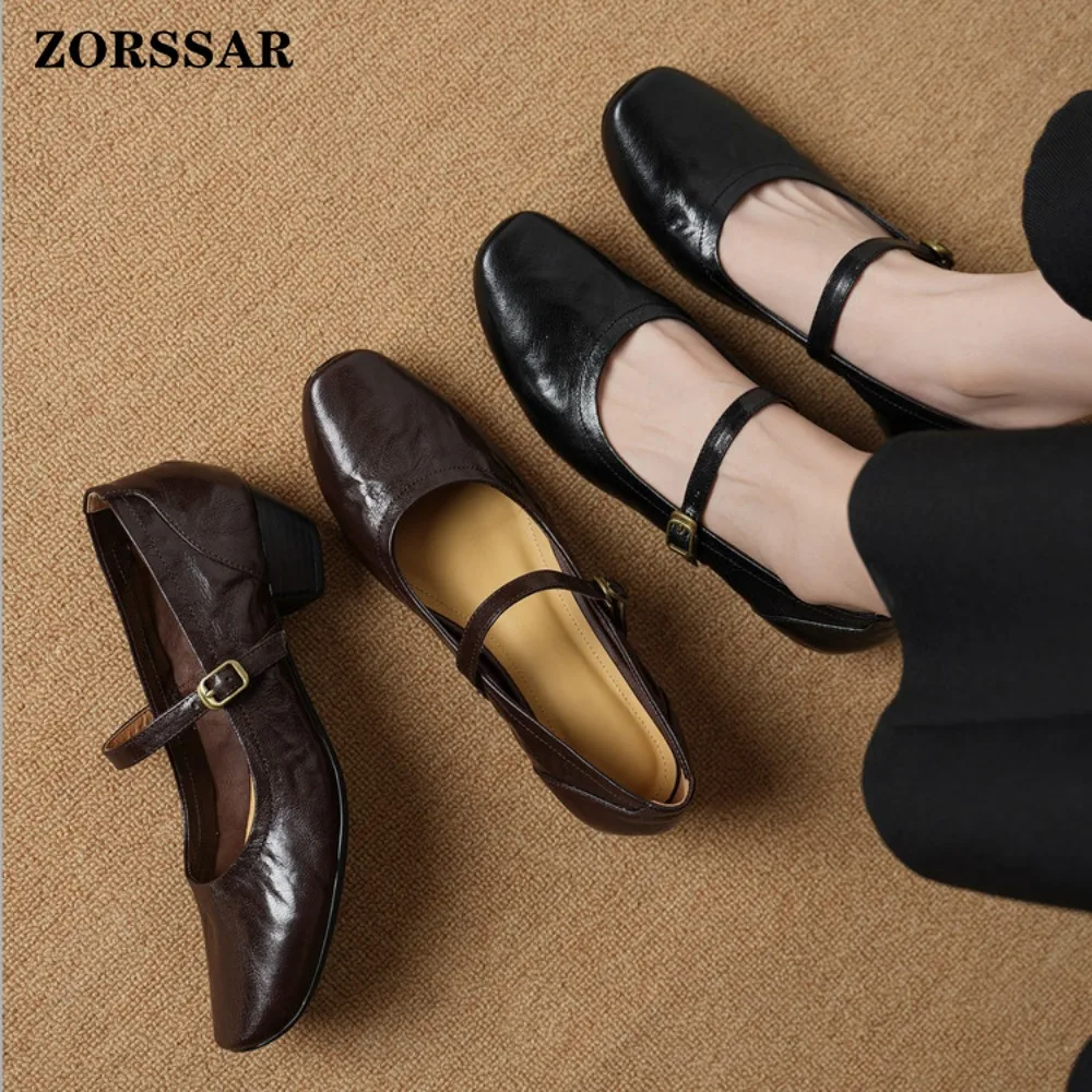 

Spring/Autumn New Square Toe High Heels Elegant Fashionable Women's Shoes Shallow Mouth Breathable Comfortable Casual Loafers