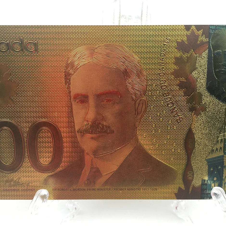 KL 10 قطعة لكل مجموعة عملة Banque Du Canada تذكارية الأوراق النقدية 100 دولار كندي الذهب احباط فاتورة الأوراق النقدية