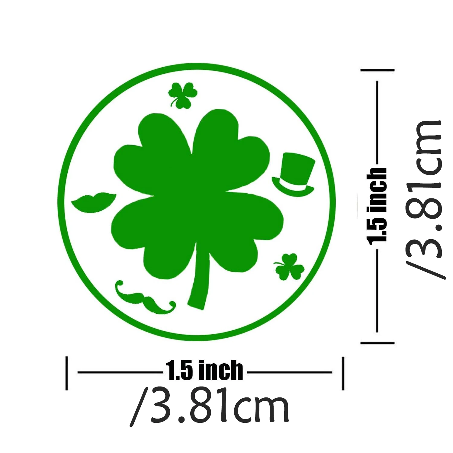 St. Patrick's Day Stickers, Shamrock Stickers-Self-Adhesive Lucky 4 Leaf Clover Decorative Stickers for Party Supplies 500 Label