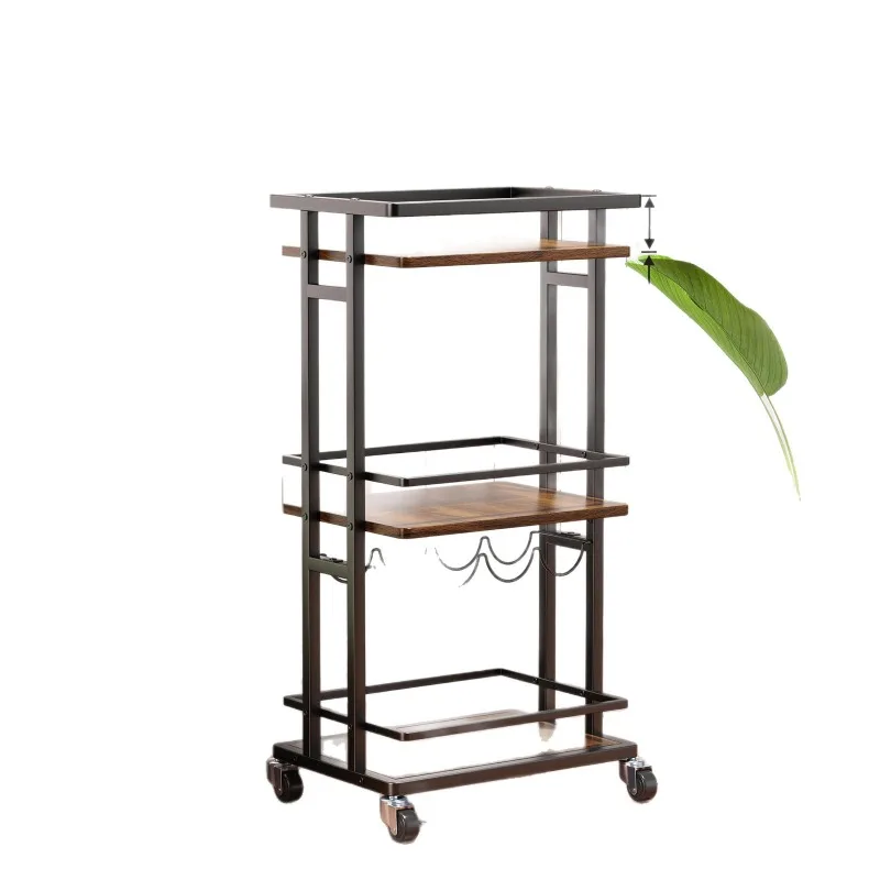 

Multi-layer red wine storage display rack, household floor-to-ceiling removable storage cart rack