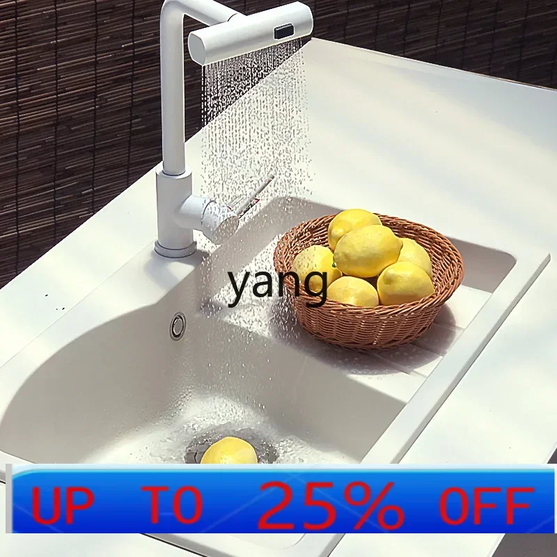 

CX Multifunctional Sink Configuration Drain Table Waterfall Flying Rain Pumping Faucet Kitchen White Sink
