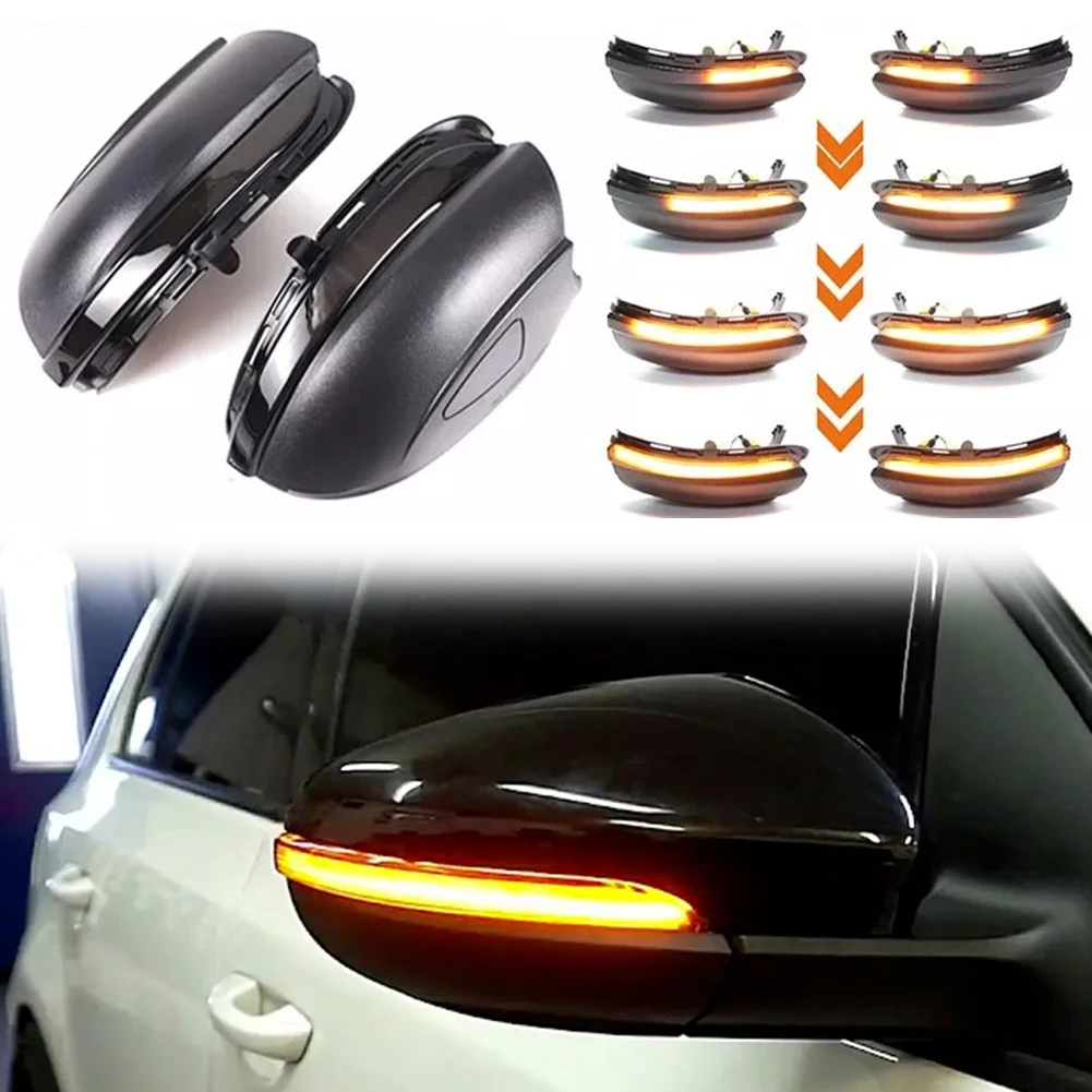 Dynamic Amber Indicator Dynamic Turn Signal Factory Specifications High Reliability Smoke Lens Color For Golf 6 2008-2014