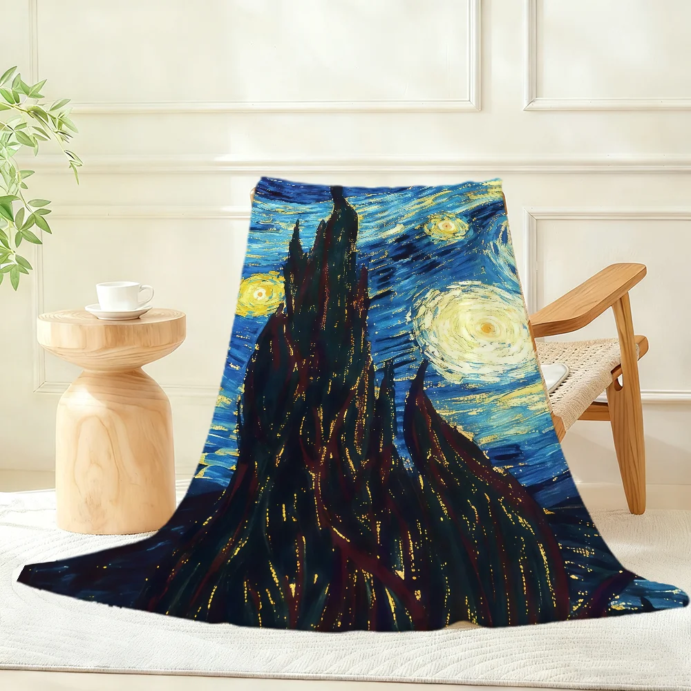 V-van art G-gogh  Blanket Throw Super Cosy Plush Living Room Sofa Couch Childish Birthday Gifts