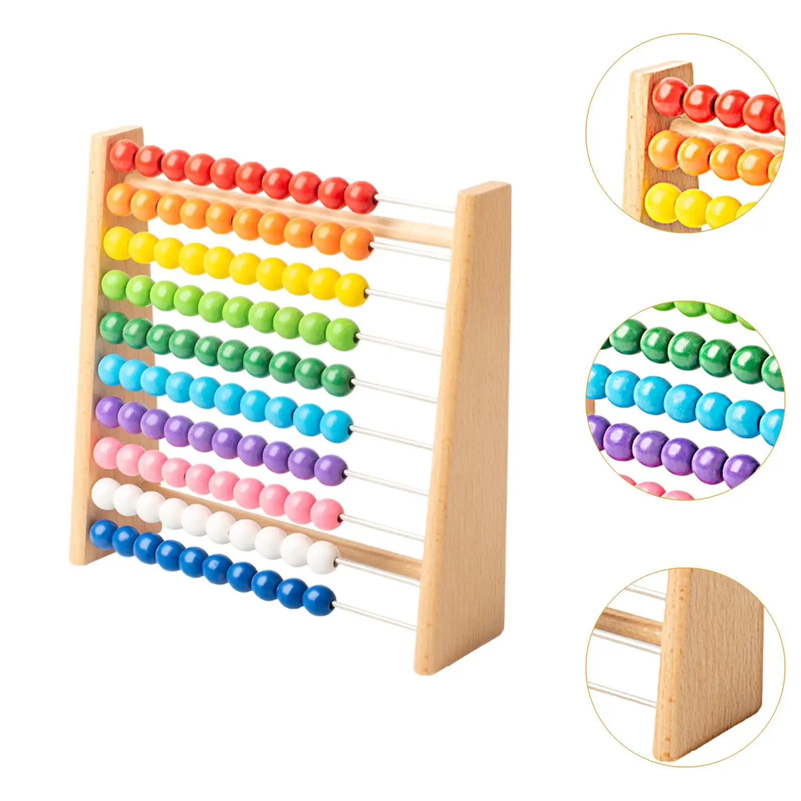 Ábaco de madera Montessori juguete de matemáticas clásico para niñas niños regalos de cumpleaños para bebés