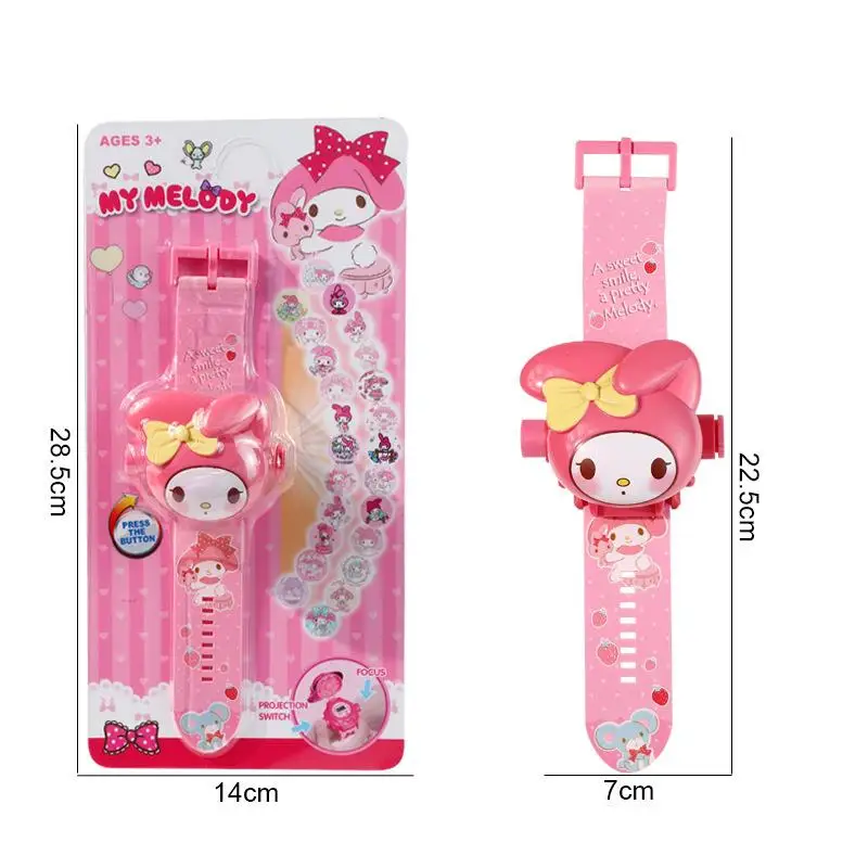 Sanrio Projection Watches Kuromi Hello Kitty Cinnamoroll My Melody Wrist Watch for Kids 3D 24 Pattern Electronic Watch Kids Gift