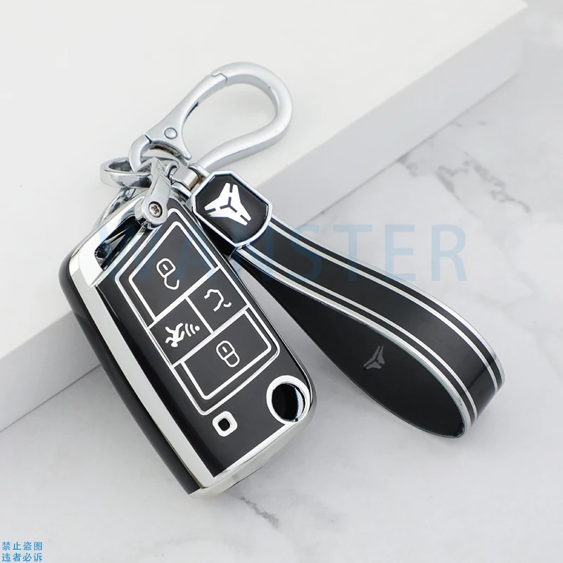 4 BOTTONS Silver Tpu Car Key Case Cover for VW 2016 2017 2018 2019 2020 Golf 7 ALLTRACK MK7 for Skoda Octavia A7 Accessories
