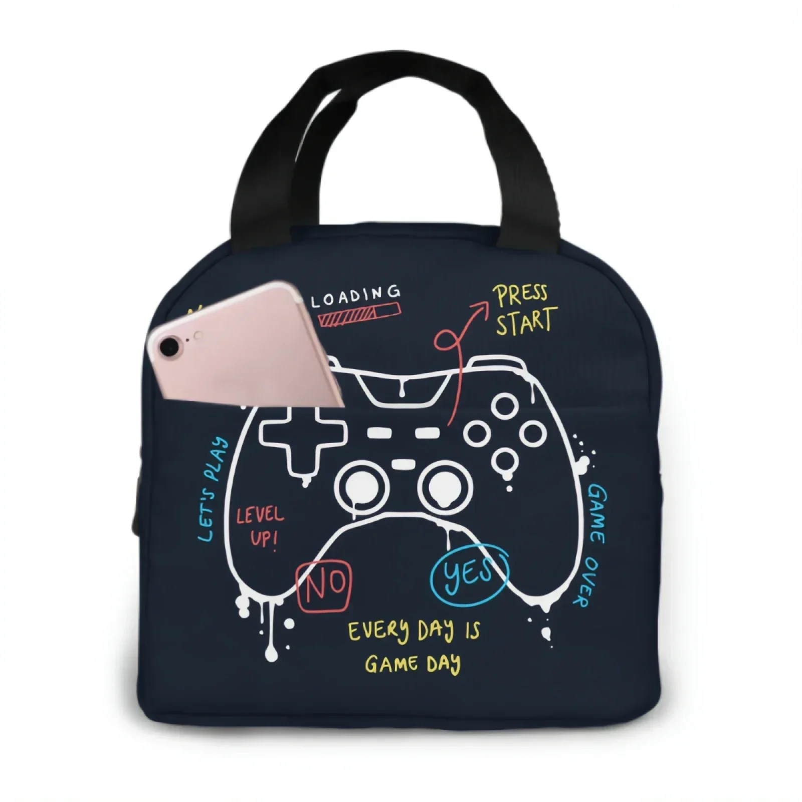 Gamer Room Decor Insulated Lunch Bag lunch box containers for Women Men Shopping Office School Picnic