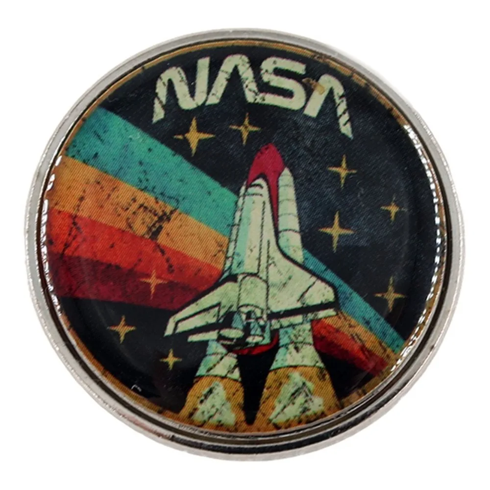 1pc Circular Emblem Space Astronaut Metal Brooch
