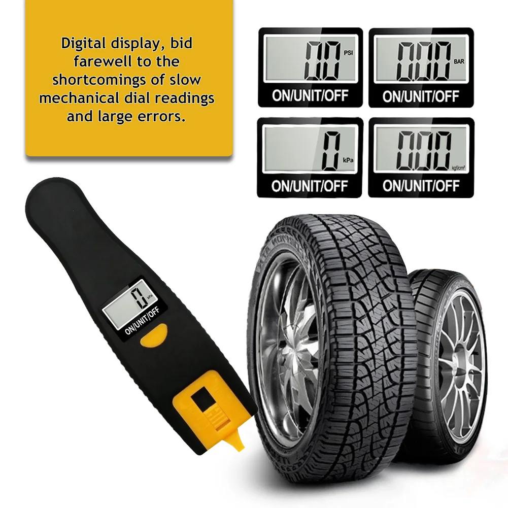 Digital Car Tire Tyre Air Pressure Gauge Meter LCD Display Manometer Barometers Tester 0-150PSI for Car Truck Motorcycle Bike