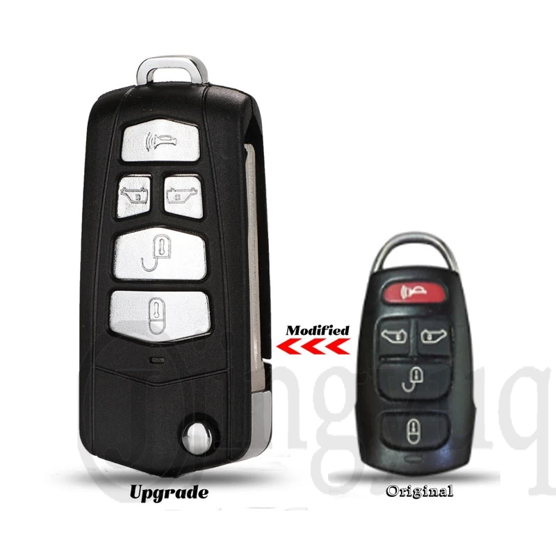 

jingyuqin Modified Flip Folding Key Case Cover For Hyundai Fit KIA Sedona Upgrade Remote 5 Button Fob Key Shell