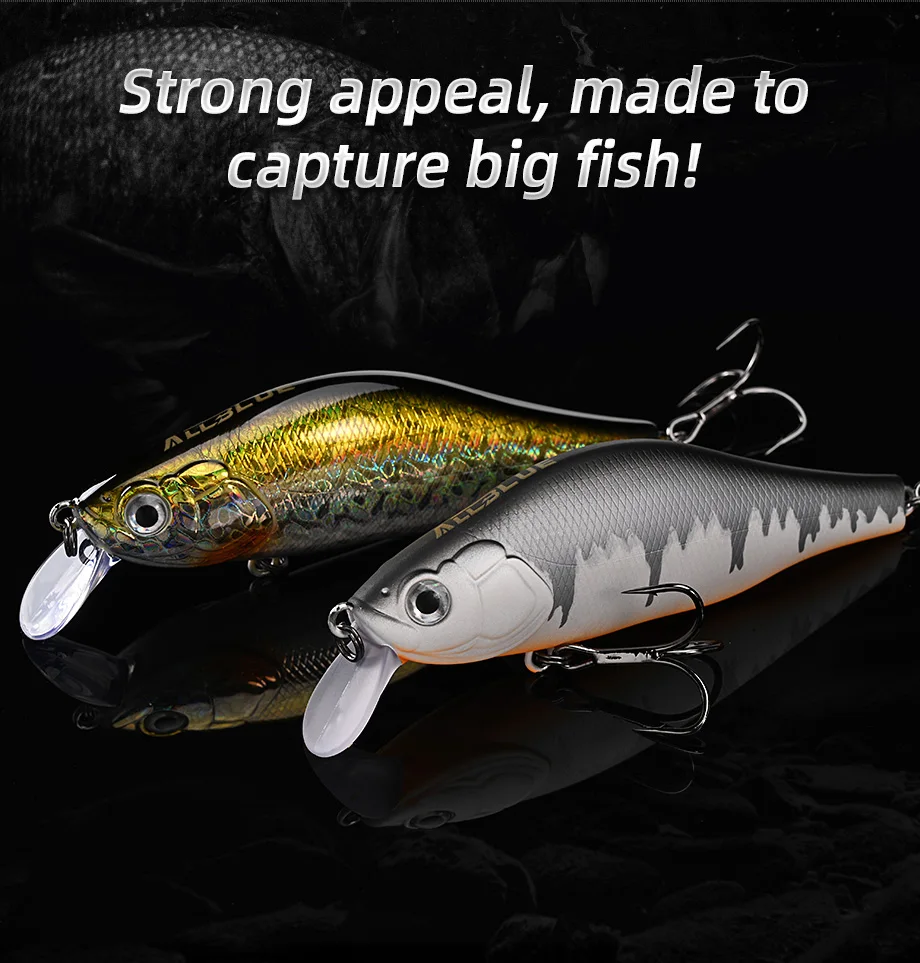 ALLBLUE HUNCH 105SP SR Angelköder Shad 105 mm 28,5 g Suspend Wobbler Minnow 1–1,5 m künstlicher Hartplastikköder Bass Pike Tackle – Detail 2