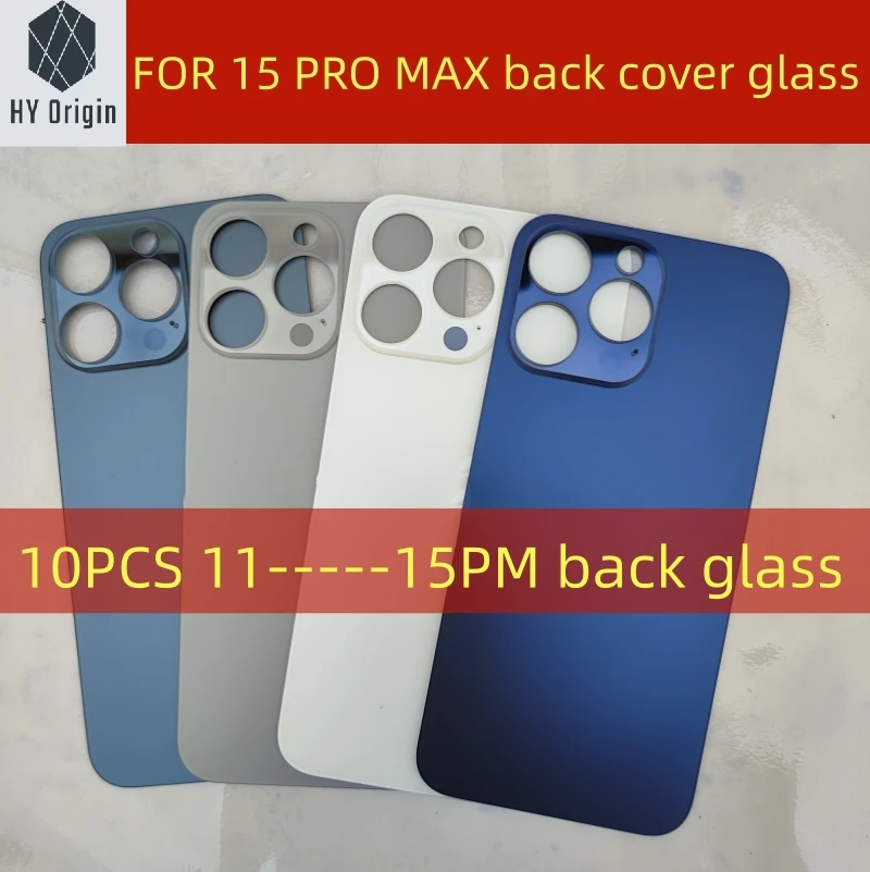 10Pcs large hole Back Glass For iPhone 11 12 Mini 13 14 15 Plus Pro Max Rear Battery Cover Replacement