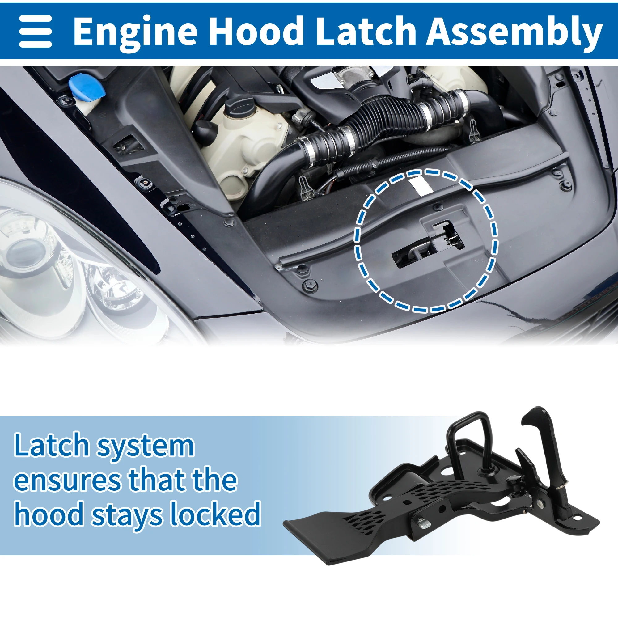 

UXCELL Hood Latch Assembly for Audi A4 2005-2008 No.8E0823480 1 Pcs