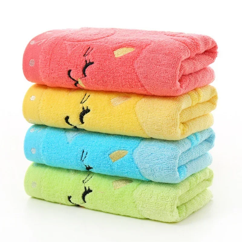 1Pcs 25*50CM New Musical Notes Small Towel Bamboo Fiber Music Cat Soft Towel Children's Jacquard / Embroidered Wool Towel