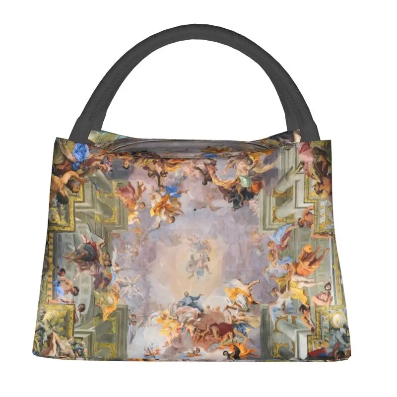 Fresco Renaissance Art Portable Lunch Box for Women Waterproof Vintage Gods Angels Cooler Thermal Food Insulated Lunch Bag