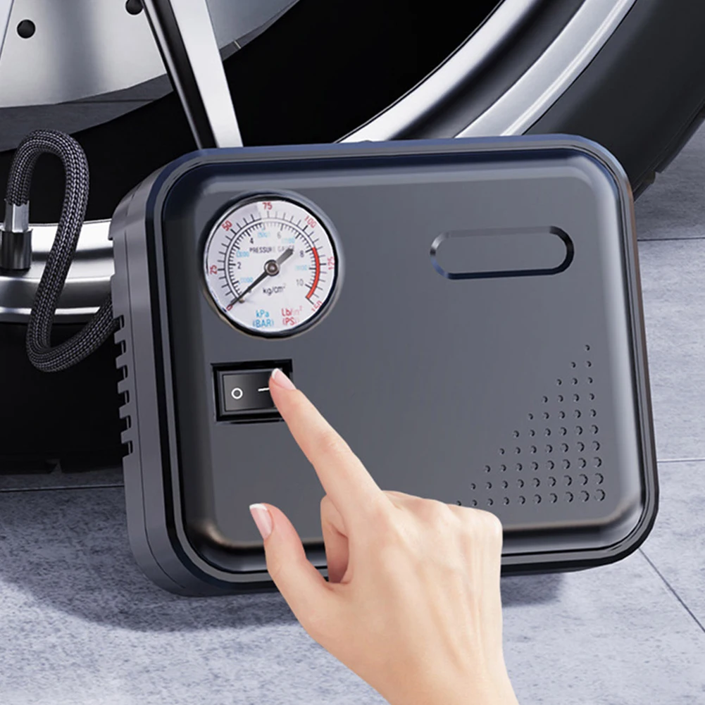 

Tire Inflator Portable Car Air Compressor DC 12V Auto Air Pump Pointer Type Tire Pressure Display Electric Tire Pump With Light