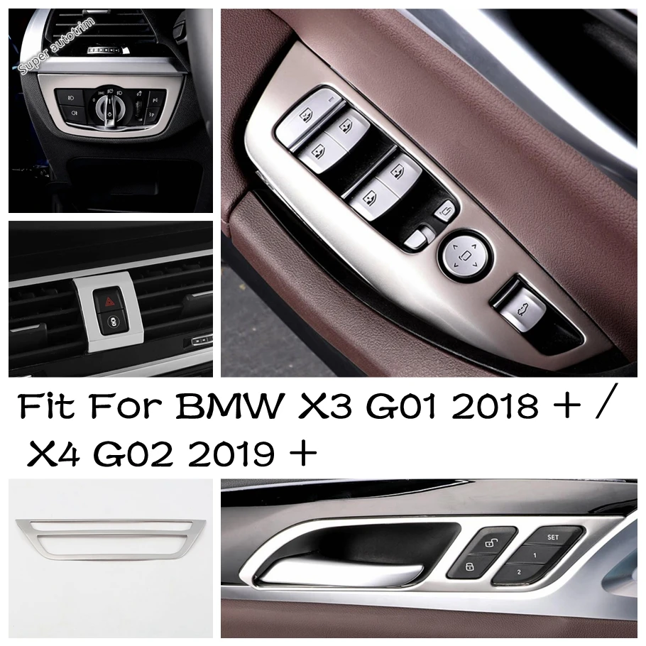 

Central Air AC Panel Warn Lamp / Window Lift / Handle Bowl / Head Light Cover Trim Accessories For BMW X3 G01 X4 G02 2019 - 2021