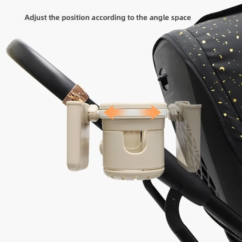 Uchwyt na kubek do wózka dziecięcego z antypoślizgową podstawą, regulowany, obrotowy, łatwy w montażu, na kawę, napoje, butelkę z wodą.
