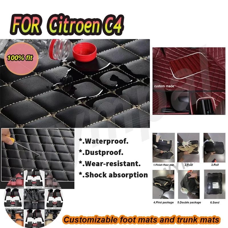 

Роскошный автомобильный коврик из искусственной кожи по индивидуальному заказу для Citroen C4 2012 2013 2014 2015 2016