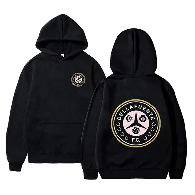 Dellafuente Herren Hoodie Koreanische Mode Streetwear Hip-Hop Sweatshirt Ulzzang Grunge Top Herbst und Winter Straße Kreativer Druck