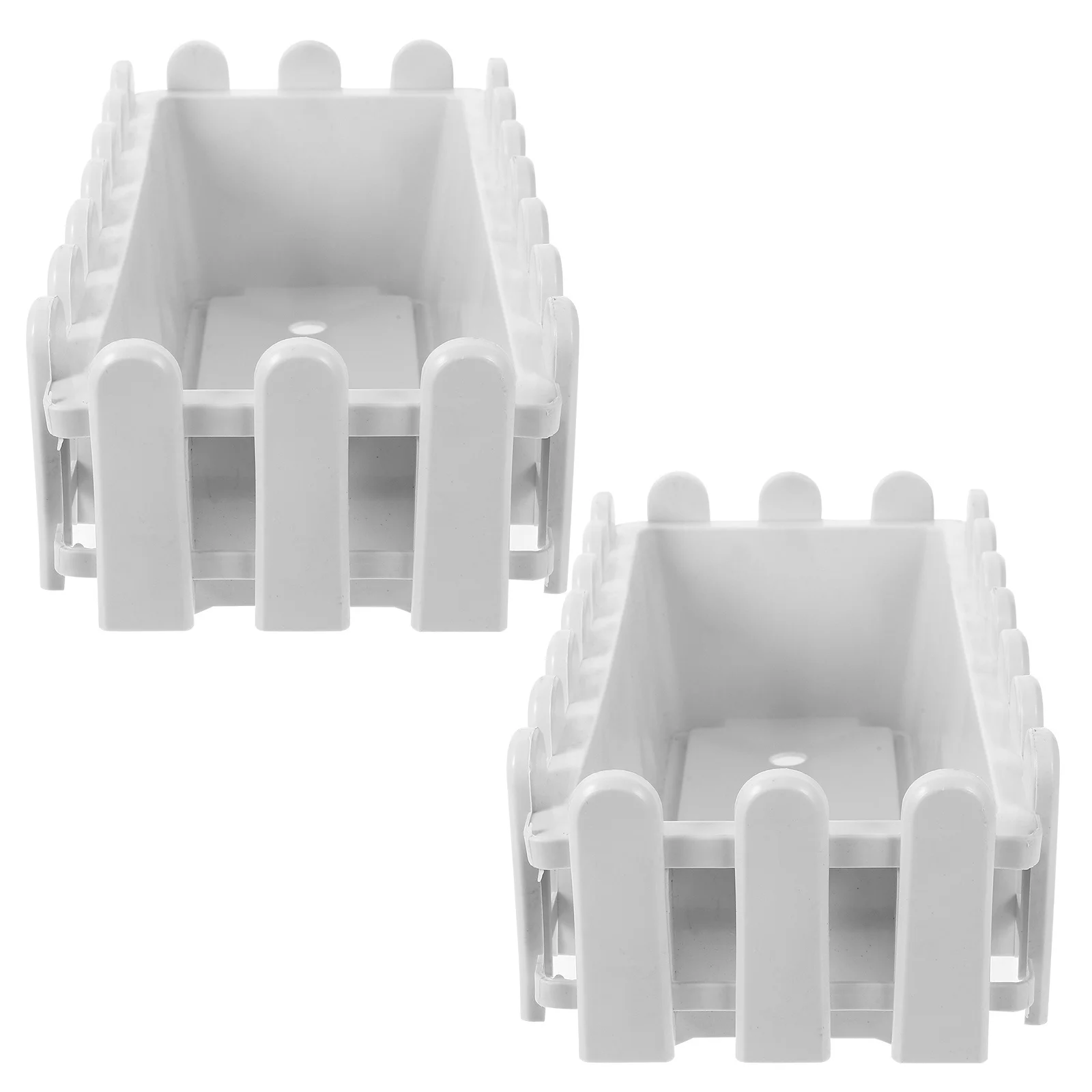 

2pcs Flowerpot Fence Rectangular Planter Box Outdoor Garden Vegetable Container Plastic Large Space-Saving For Patio Balcony
